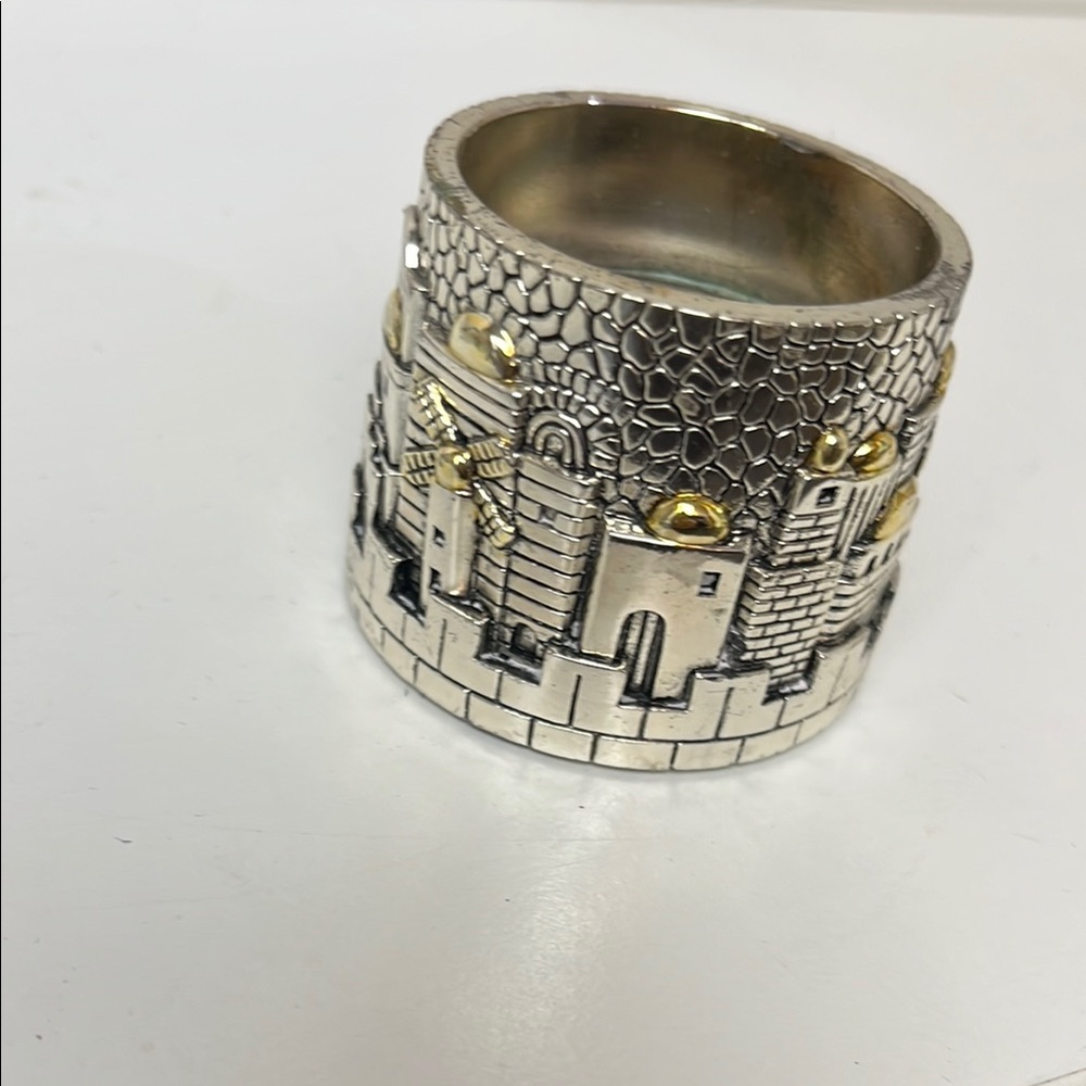 Karshi Judaica sterling silver candle holder